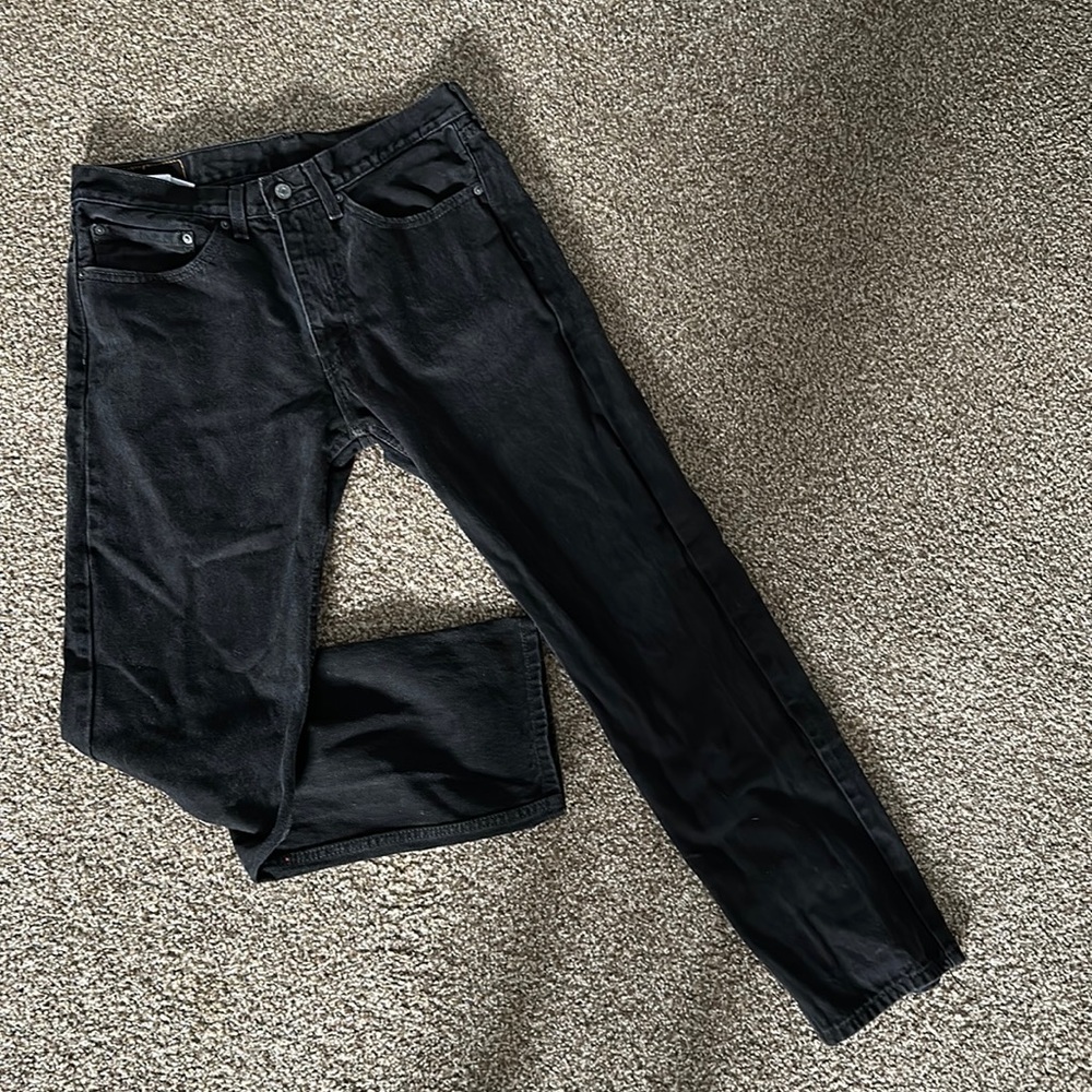 Faded black or gray Levis jeans 34x32